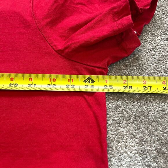 Cascade Blues Shirt Womens Plus 2X Red Short Sleeve V Neck Solid Cotton Tee Top - Picture 8 of 8